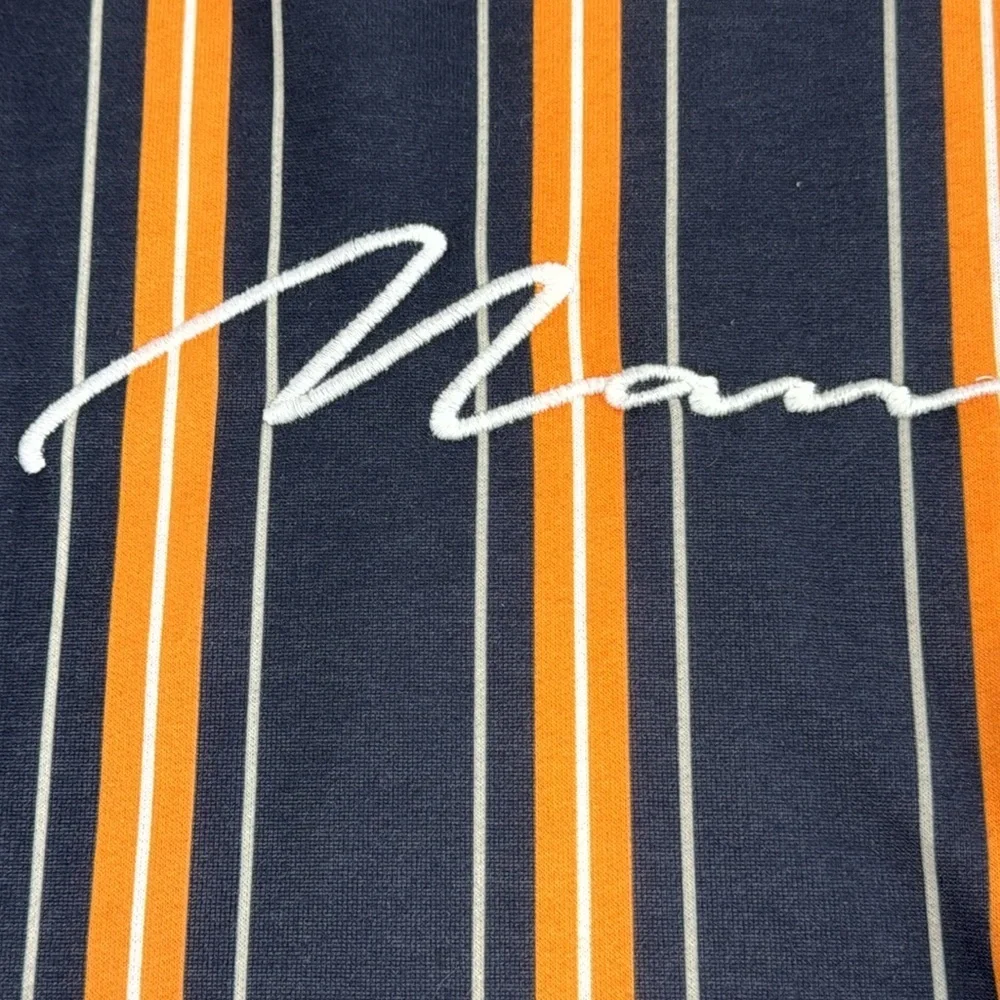Boohoo Man Men's Navey Sweatshirt with Orange Vertical Stripes - Picture 3 of 10